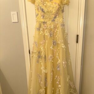 Floral Embellished Yellow dress